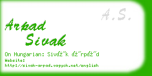 arpad sivak business card